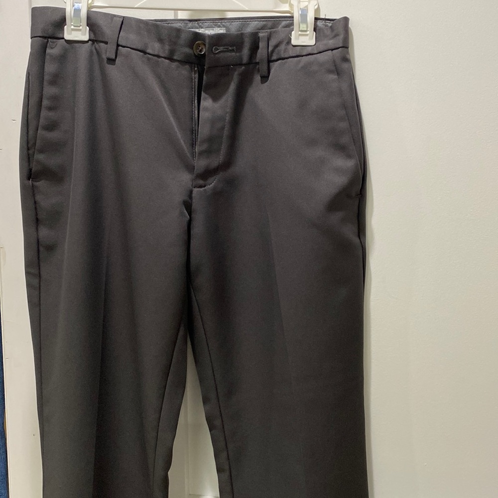 Amazon Men's Slim-Fit Flat-Front Dress Pants Charcoal